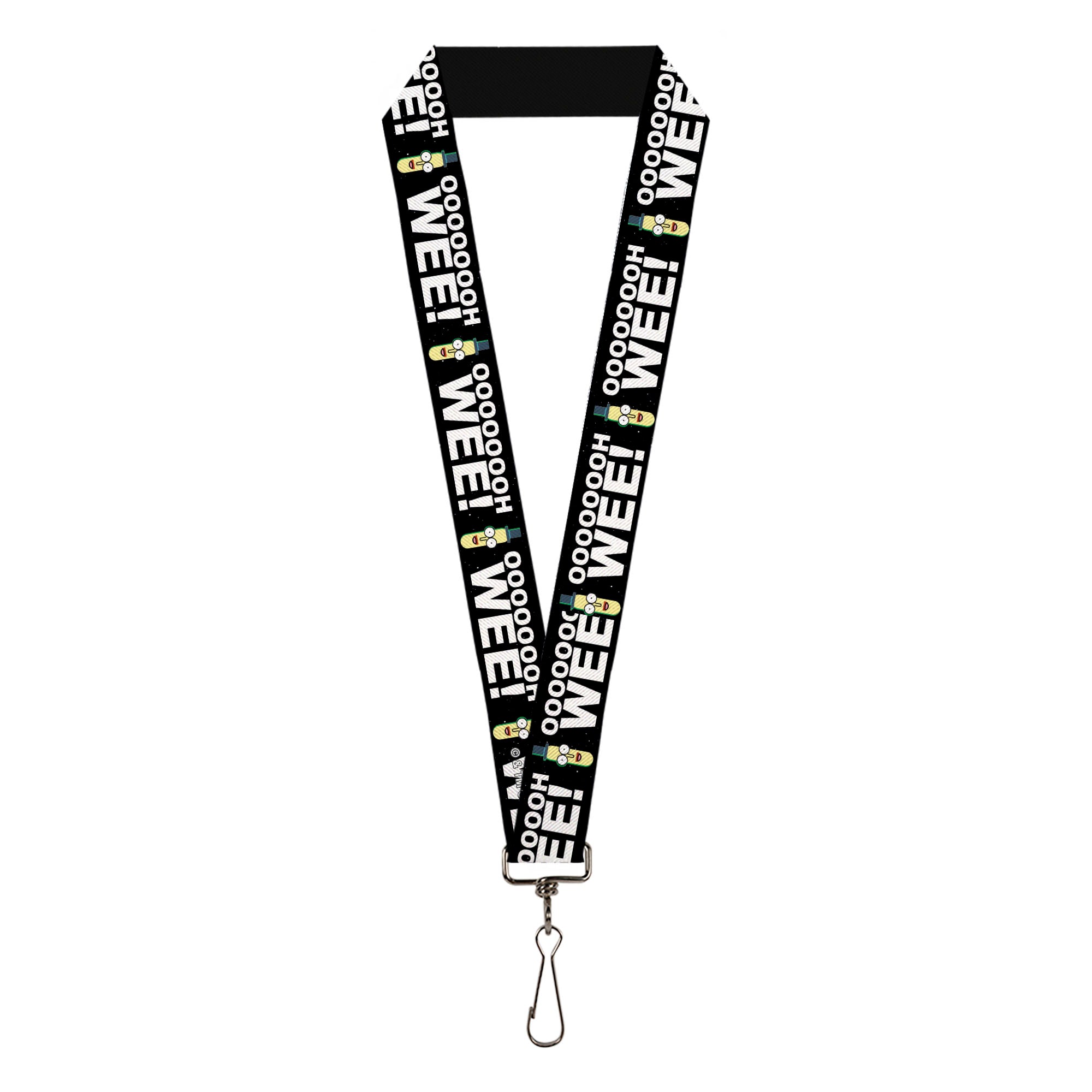 Lanyard - 1.0" - Rick and Morty Mr. Poopybutthole Face OOOOH WEE! Black White Lanyards Rick and Morty