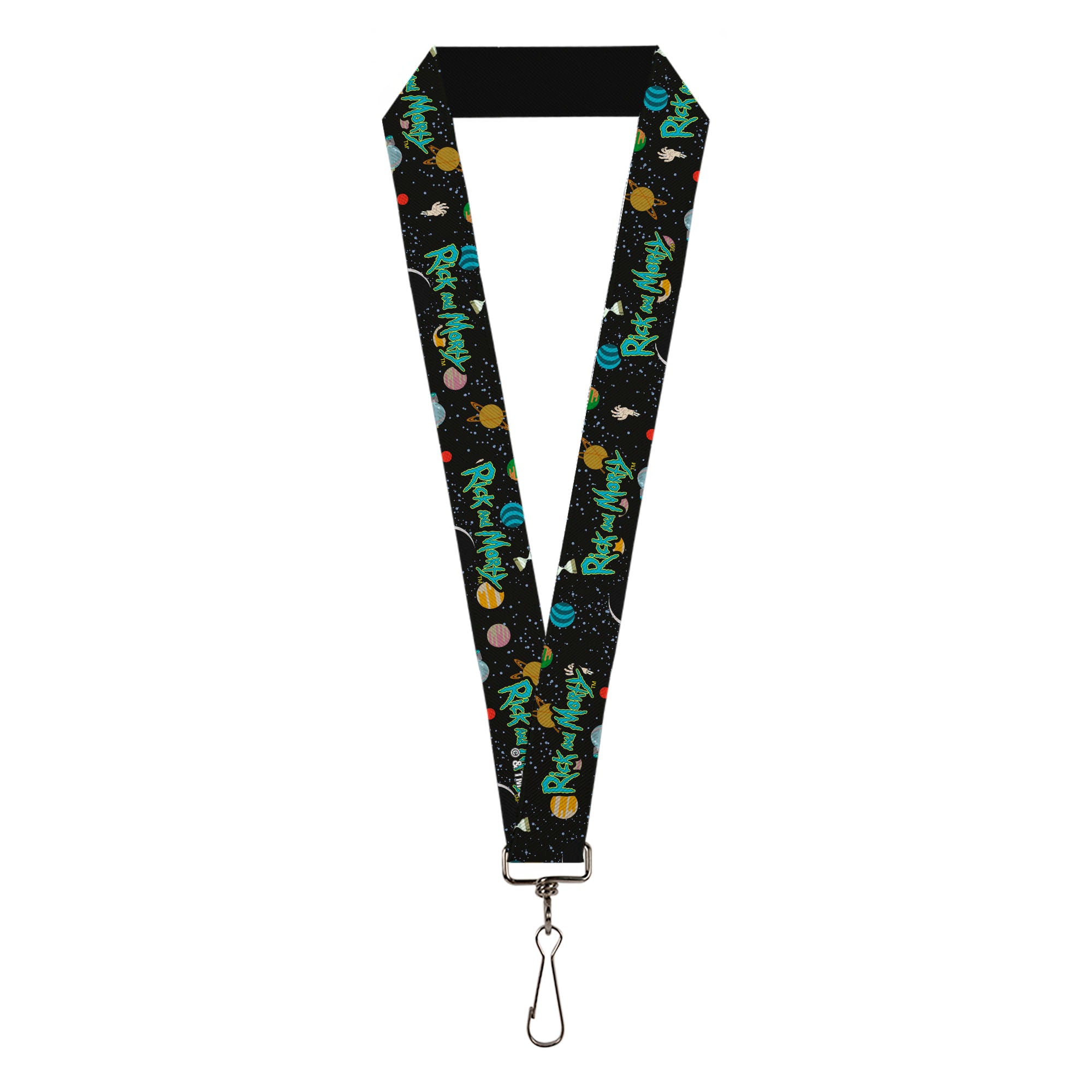 Lanyard - 1.0" - RICK AND MORTY Title Logo Space Black Lanyards Rick and Morty