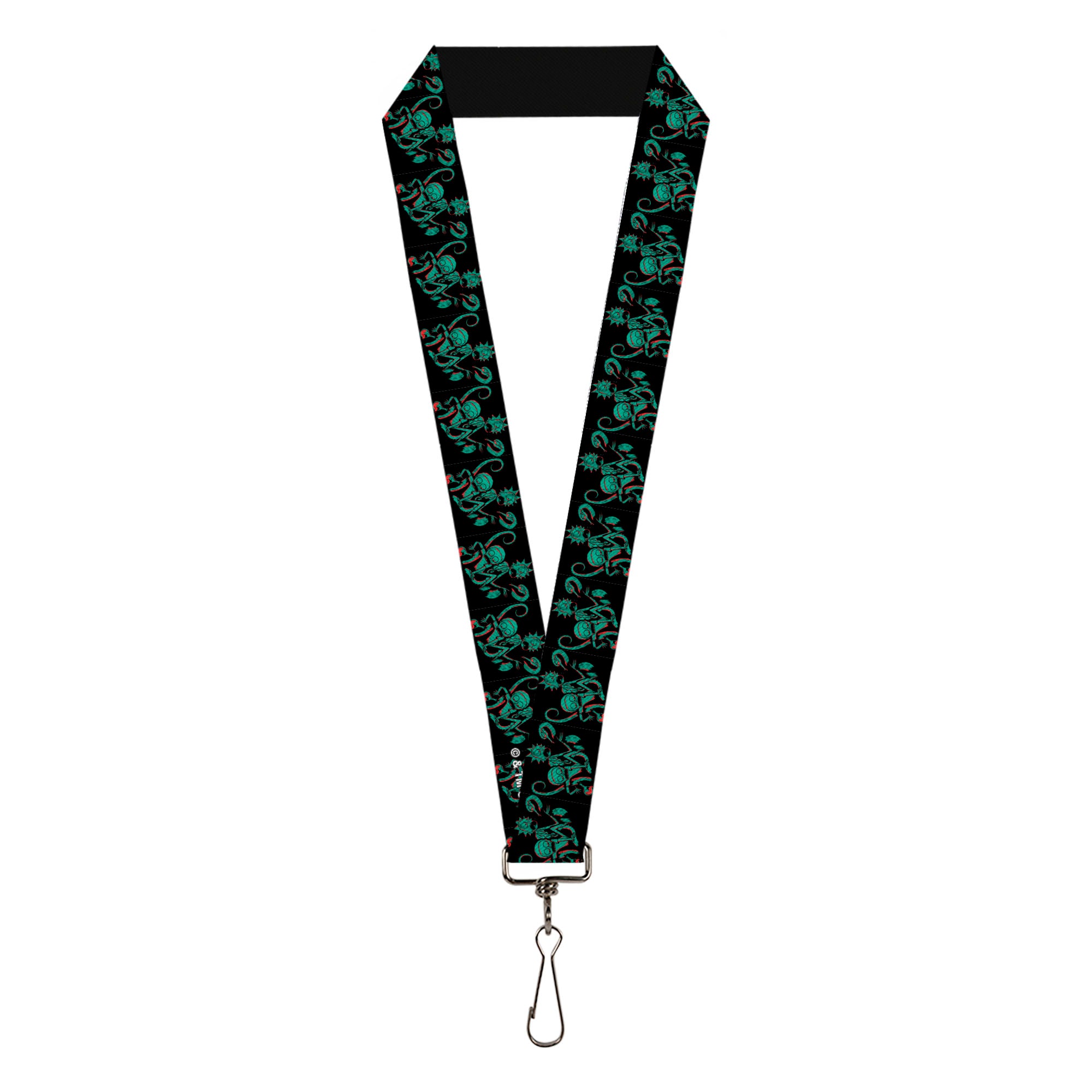 Lanyard - 1.0" - Rick and Morty Psychedelic Monster Pose Black/Greens Lanyards Rick and Morty