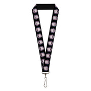 Lanyard - 1.0" - Rick and Morty Rick Vaporwave Bullseye Black/Blue/Red/White Lanyards Rick and Morty