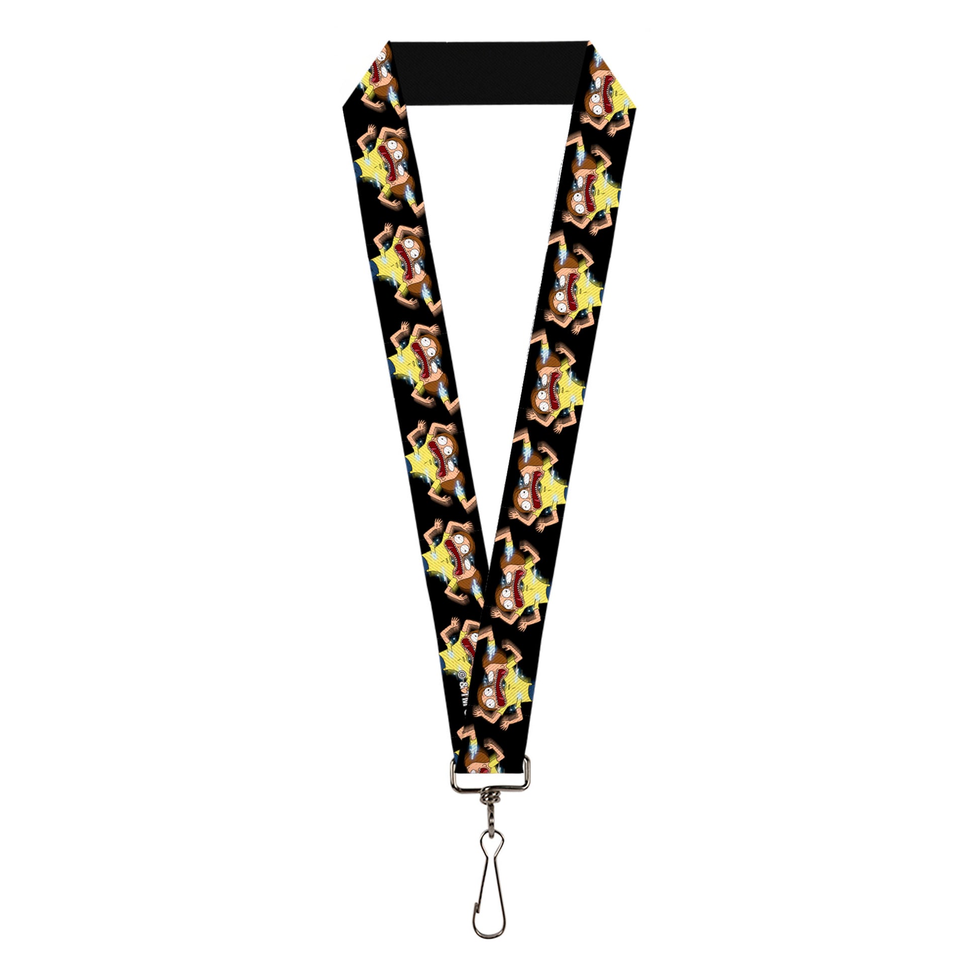 Lanyard - 1.0" - Morty Full Body Glitch Pose Black Lanyards Rick and Morty