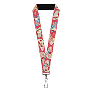 Lanyard - 1.0" - Ren and Stimpy Single and Group Poses Pink Lanyards Ren and Stimpy