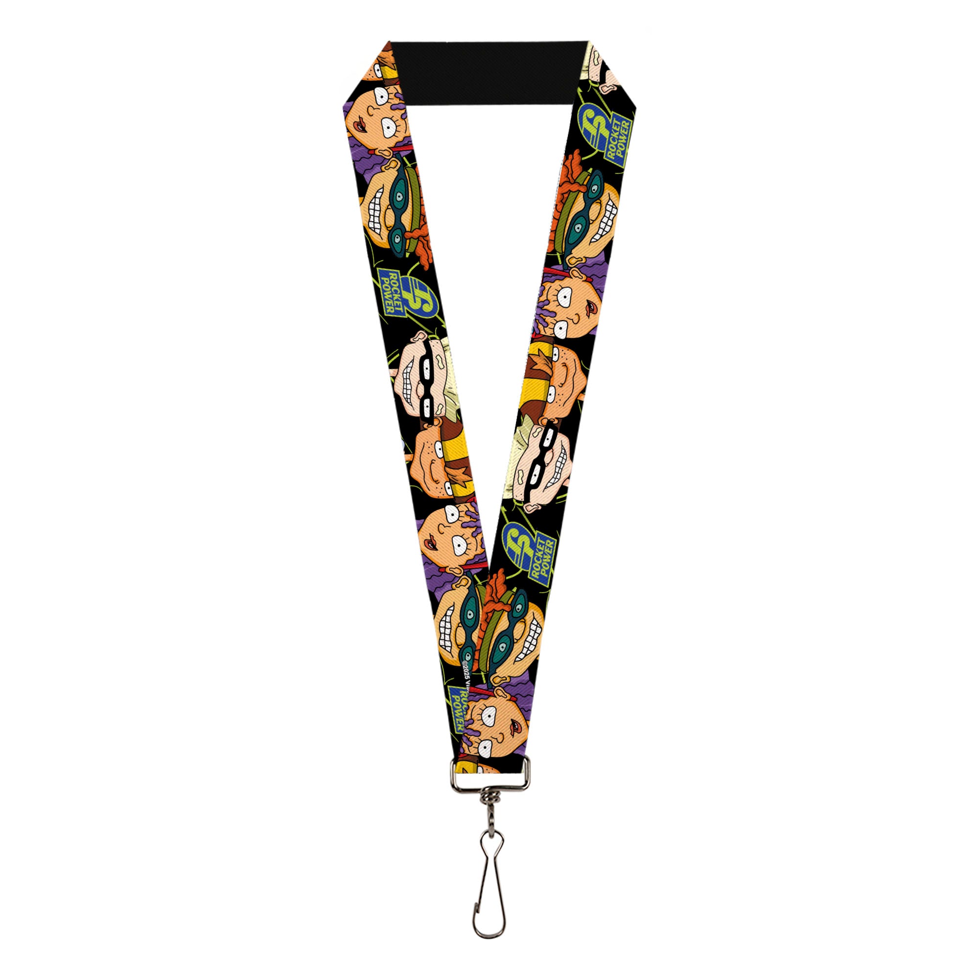 Lanyard - 1.0" - ROCKET POWER RP Logo/4-Character Faces CLOSE-UP Black/Green/Blue Lanyards Rocket Power