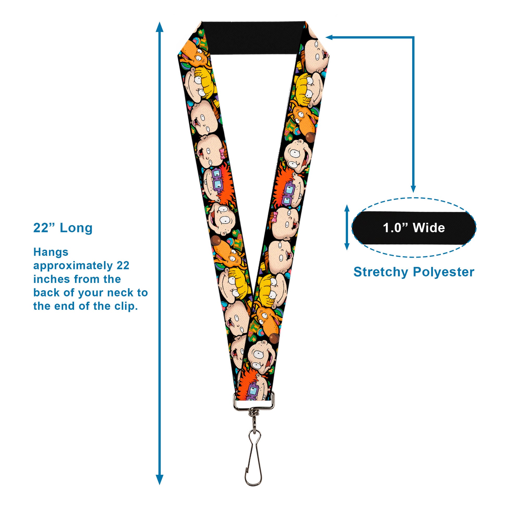 Lanyard - 1.0" - Rugrats Character Faces CLOSE-UP Lanyards Rugrats
