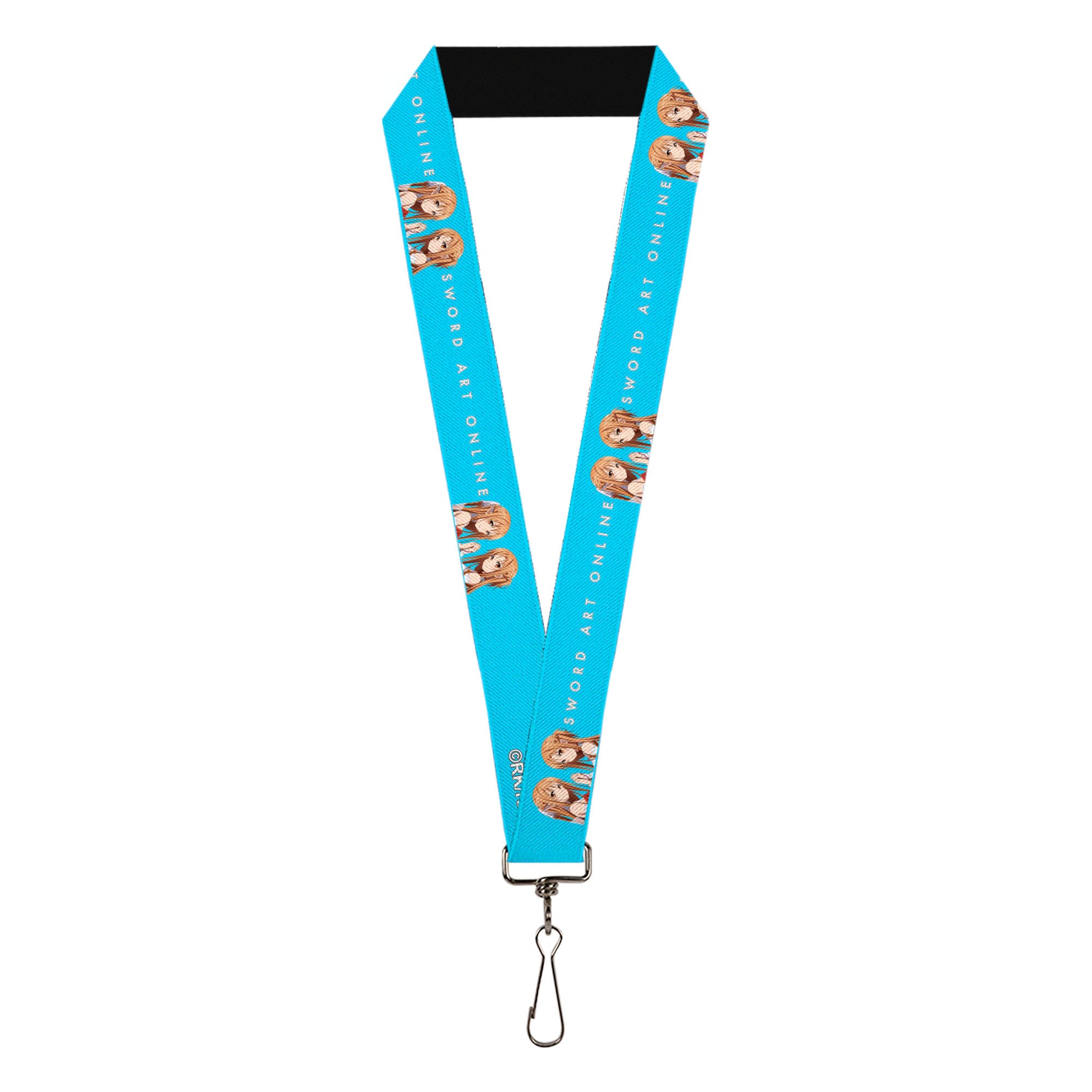 Lanyard - 1.0" - SWORD ART ONLINE Asuna Comic Book Cover Pose and Title Logo Blue Lanyards Sword Art Online