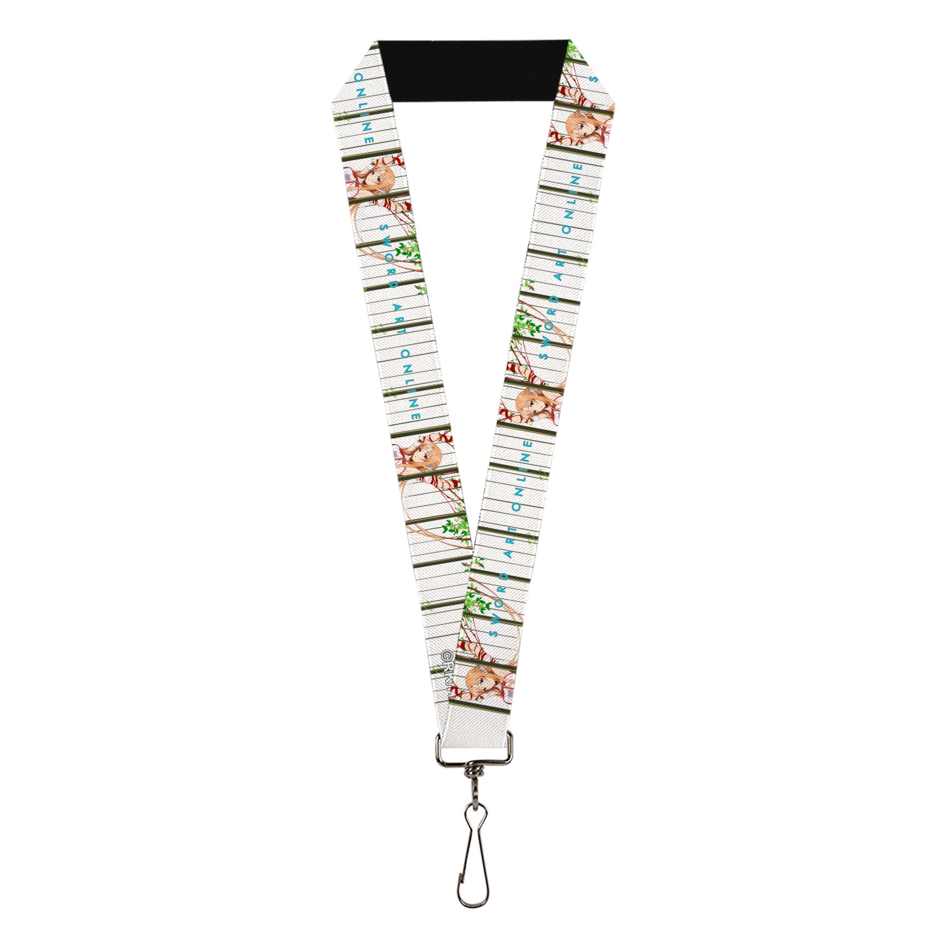Lanyard - 1.0" - SWORD ART ONLINE Asuna Cage Trap Pose and Title Logo White Lanyards Sword Art Online