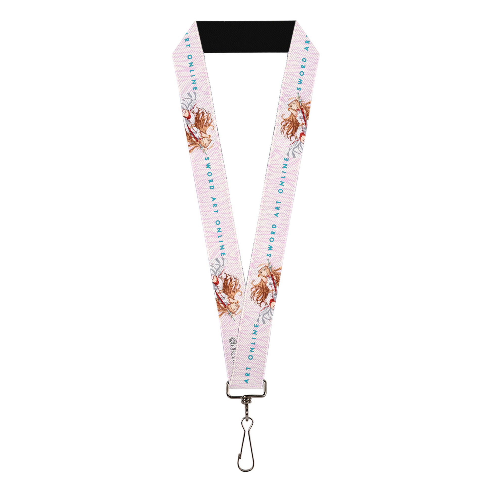 Lanyard - 1.0" - SWORD ART ONLINE Asuna Lambent Light Rapier Pose and Title Logo Pink Lanyards Sword Art Online