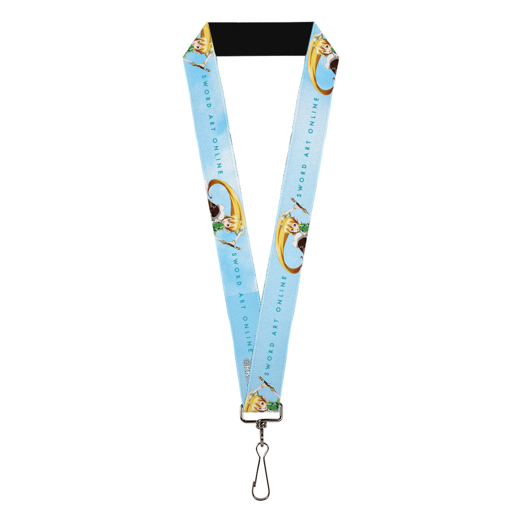 Lanyard - 1.0" - SWORD ART ONLINE Leafa Joyeuse Pose and Title Logo Light Blue Lanyards Sword Art Online