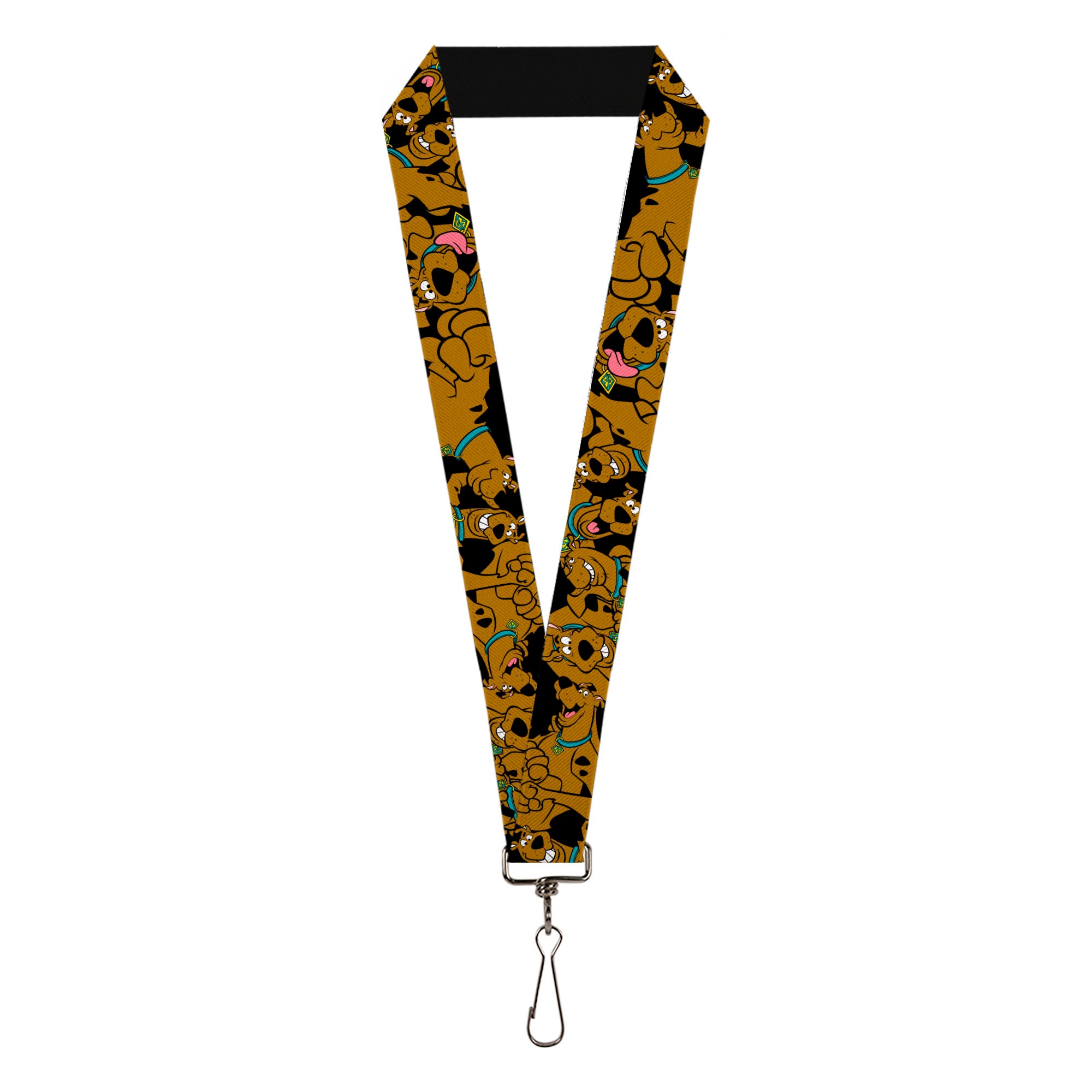 Lanyard - 1.0" - Scooby Doo Stacked CLOSE-UP Black Lanyards Scooby Doo