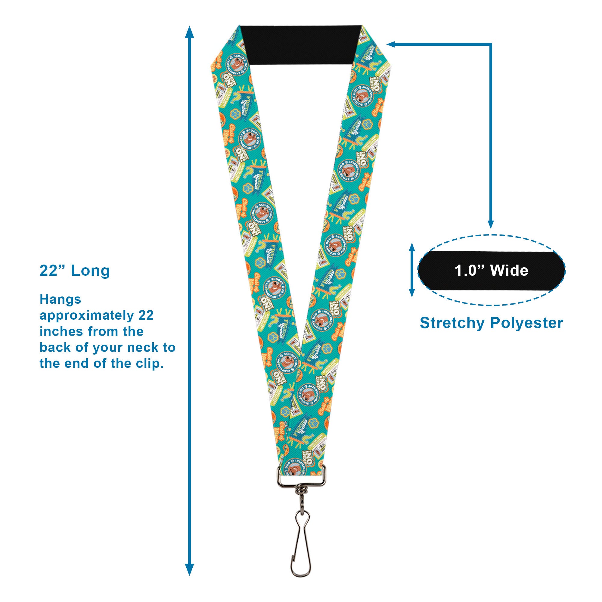 Lanyard - 1.0" - Scooby Doo School Spirit Collage Blue Lanyards Scooby Doo