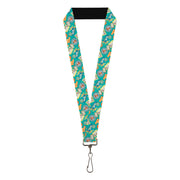 Lanyard - 1.0" - Scooby Doo School Spirit Collage Blue Lanyards Scooby Doo