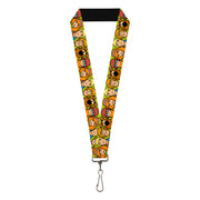 Lanyard - 1.0" - Scooby Doo Character Faces Close-Up Green Lanyards Scooby Doo