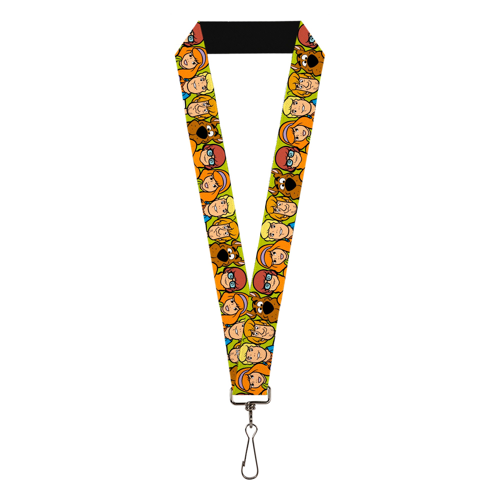 Lanyard - 1.0" - Scooby Doo Character Faces Close-Up Green Lanyards Scooby Doo