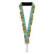 Lanyard - 1.0" - Scooby Doo Character Line Up Blue Lanyards Scooby Doo