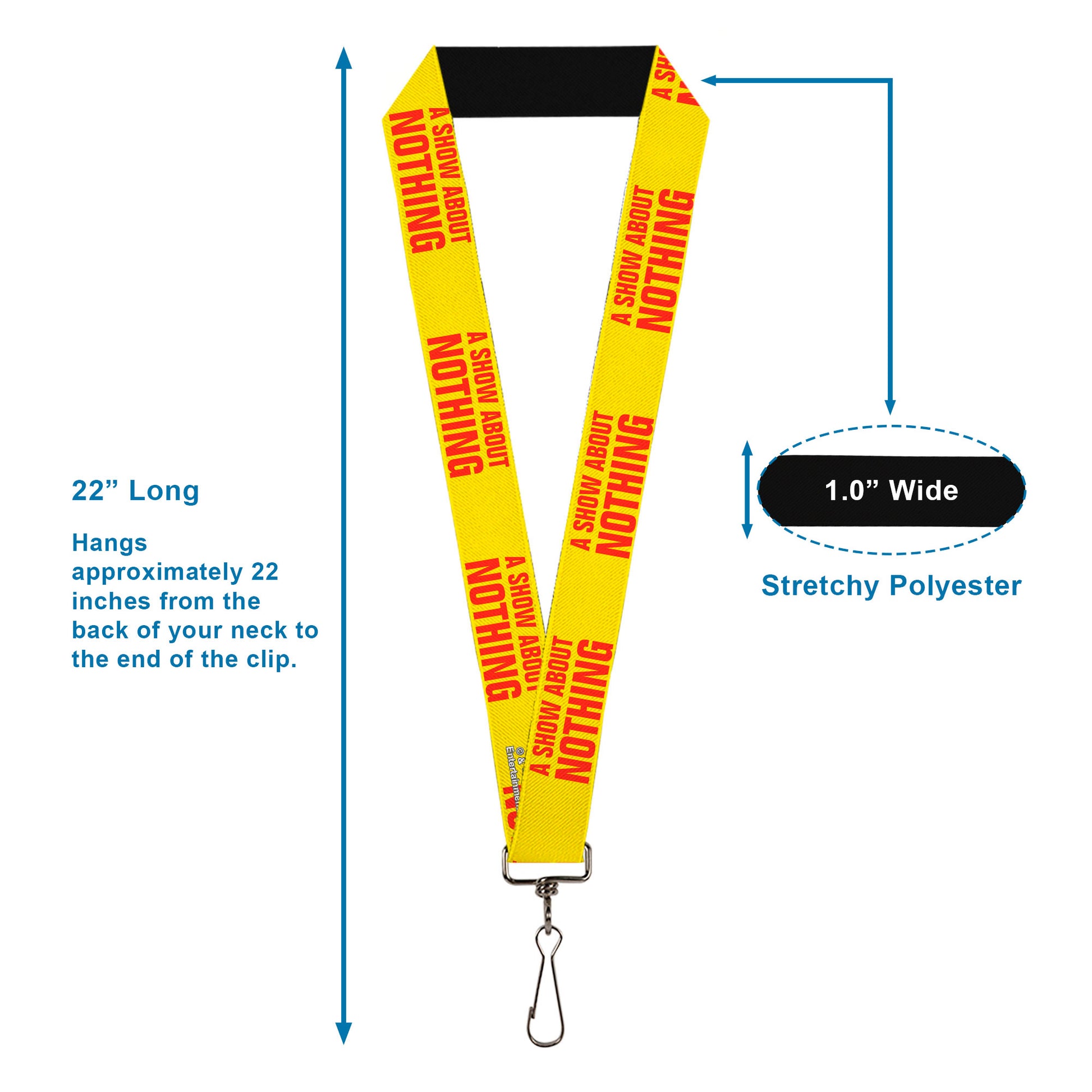 Lanyard - 1.0" - Seinfeld A SHOW ABOUT NOTHING Quote Yellow Red Lanyards Seinfeld
