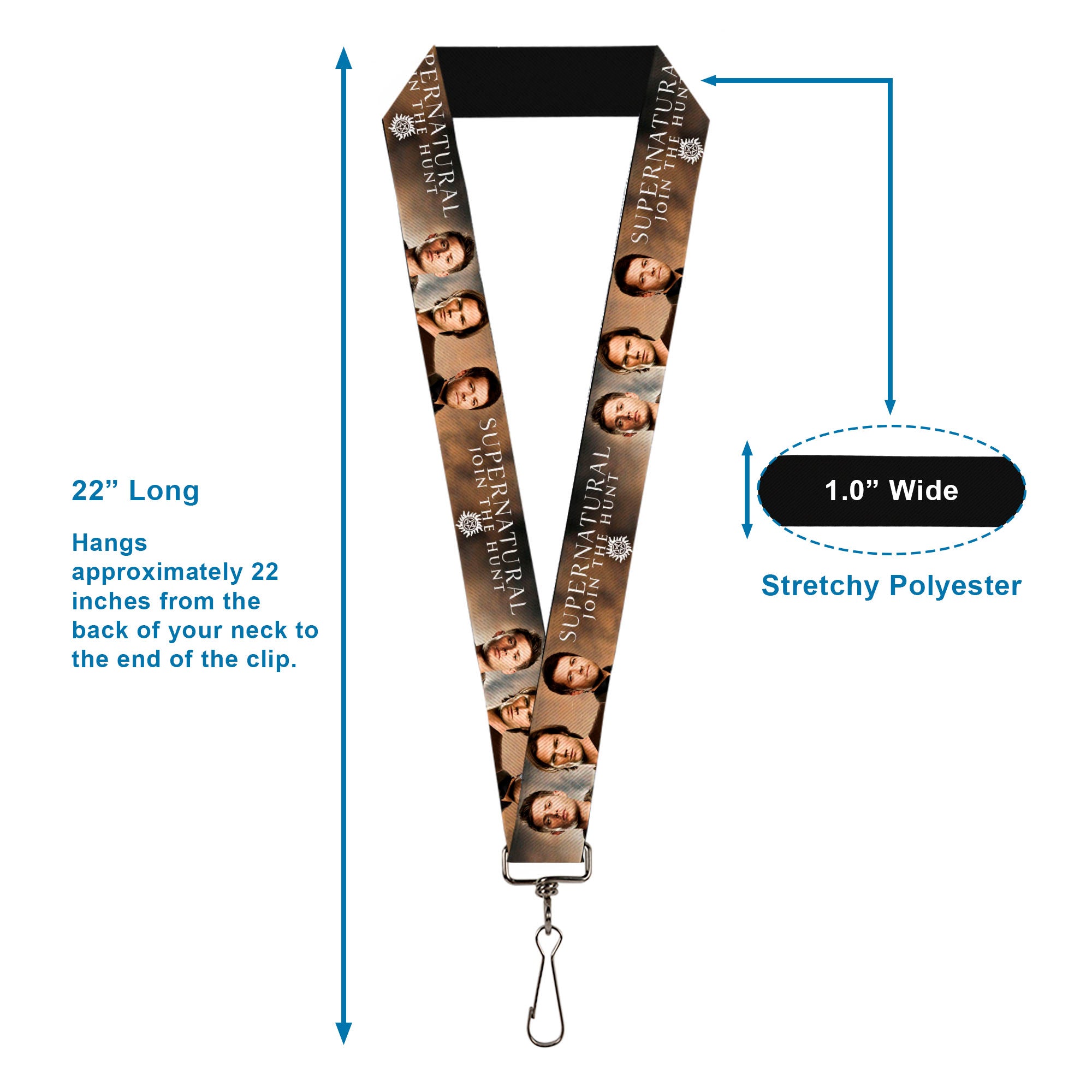 Lanyard - 1.0" - Dean, Sam & Castiel SUPERNATURAL JOIN THE HUNT Lanyards Supernatural