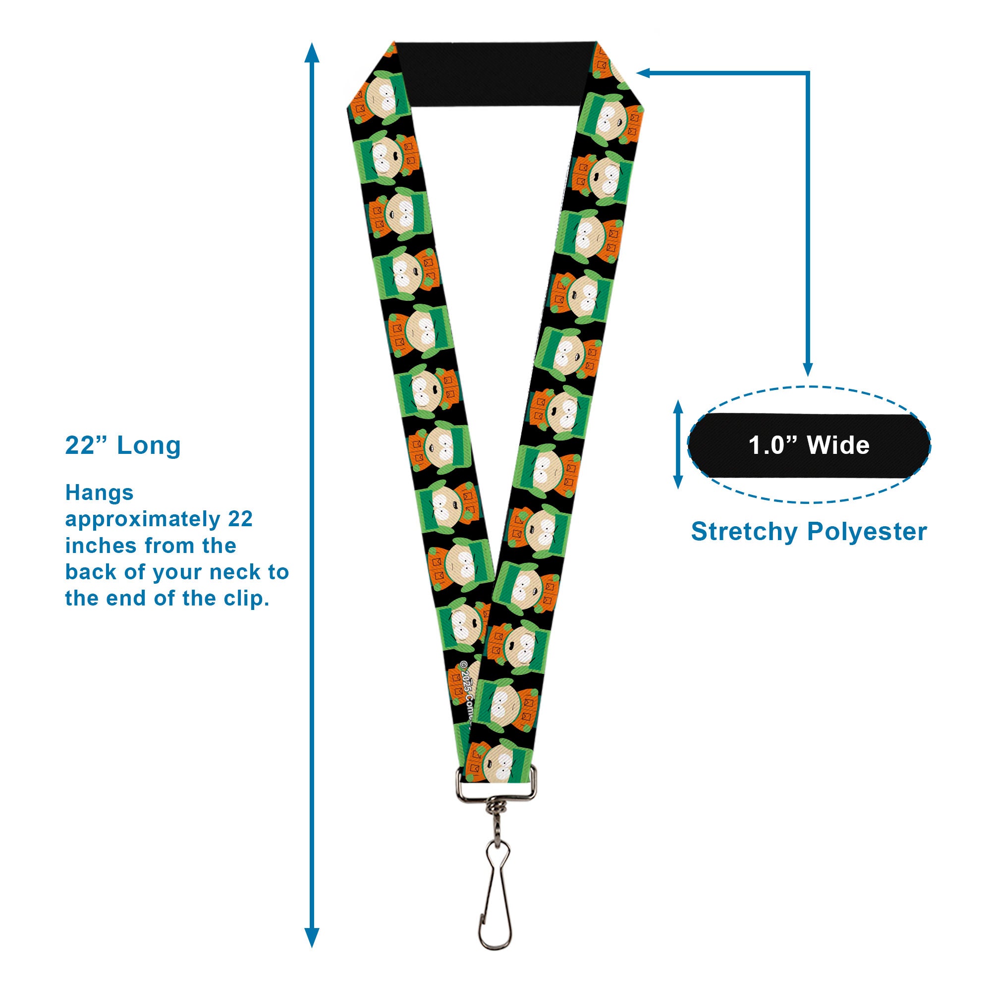 Lanyard - 1.0" - South Park Kyle Flip Poses Black Lanyards South Park