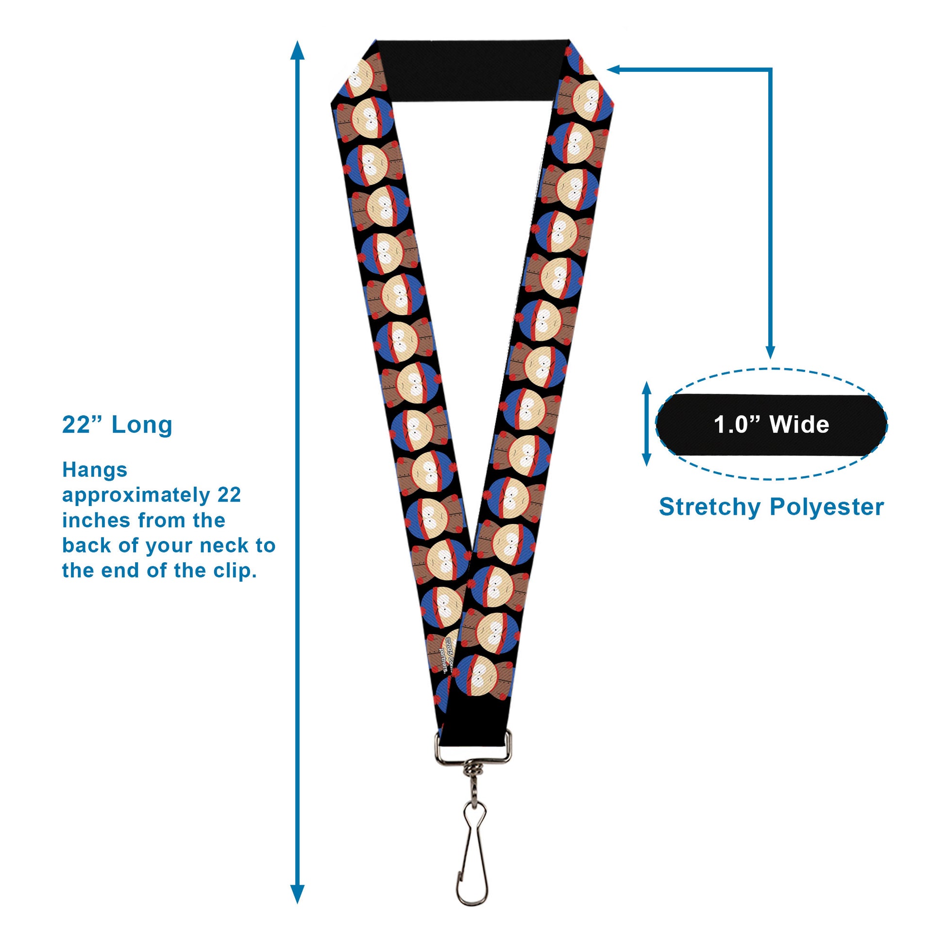 Lanyard - 1.0" - South Park Stan Flip Poses Black Lanyards South Park