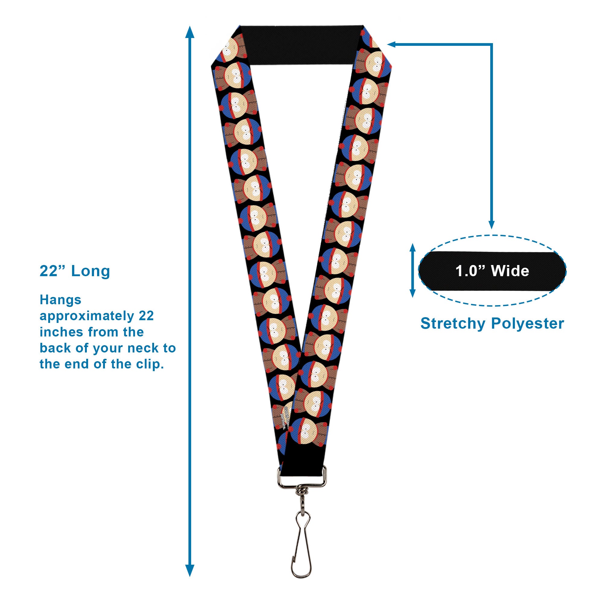 Lanyard - 1.0" - South Park Stan Flip Poses Black Lanyards South Park