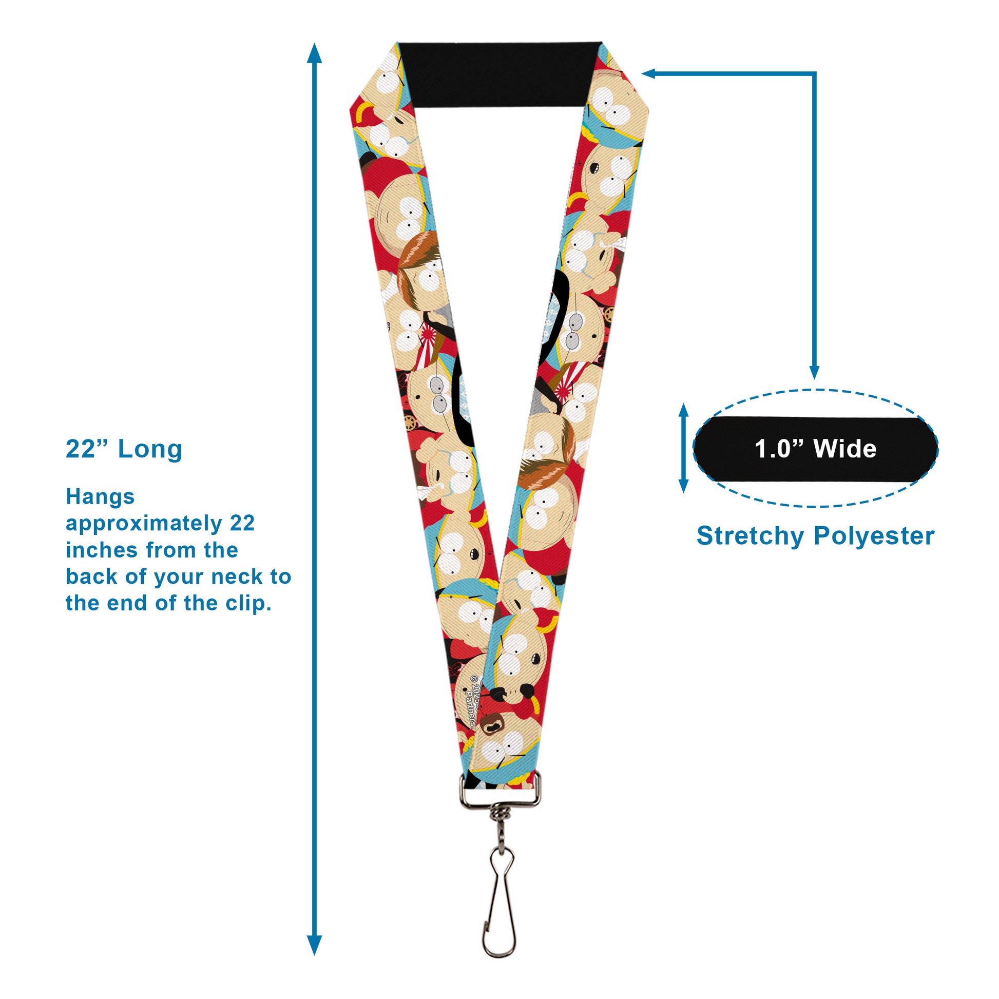 Lanyard - 1.0" - South Park Cartman Expressions Stacked Lanyards South Park