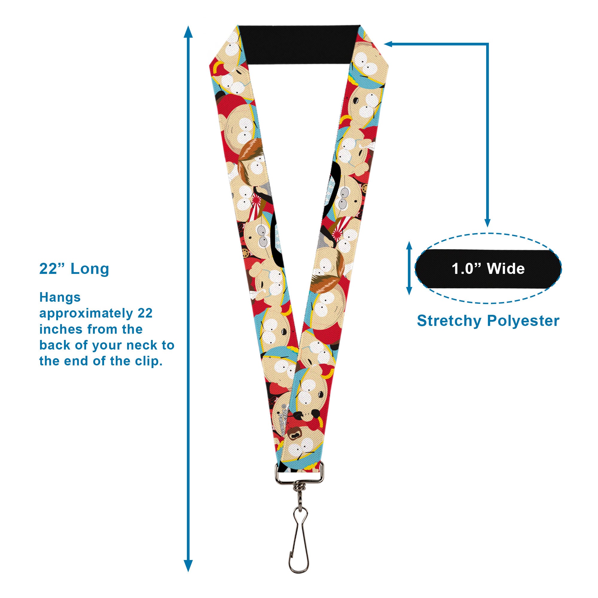 Lanyard - 1.0" - South Park Cartman Expressions Stacked Lanyards South Park