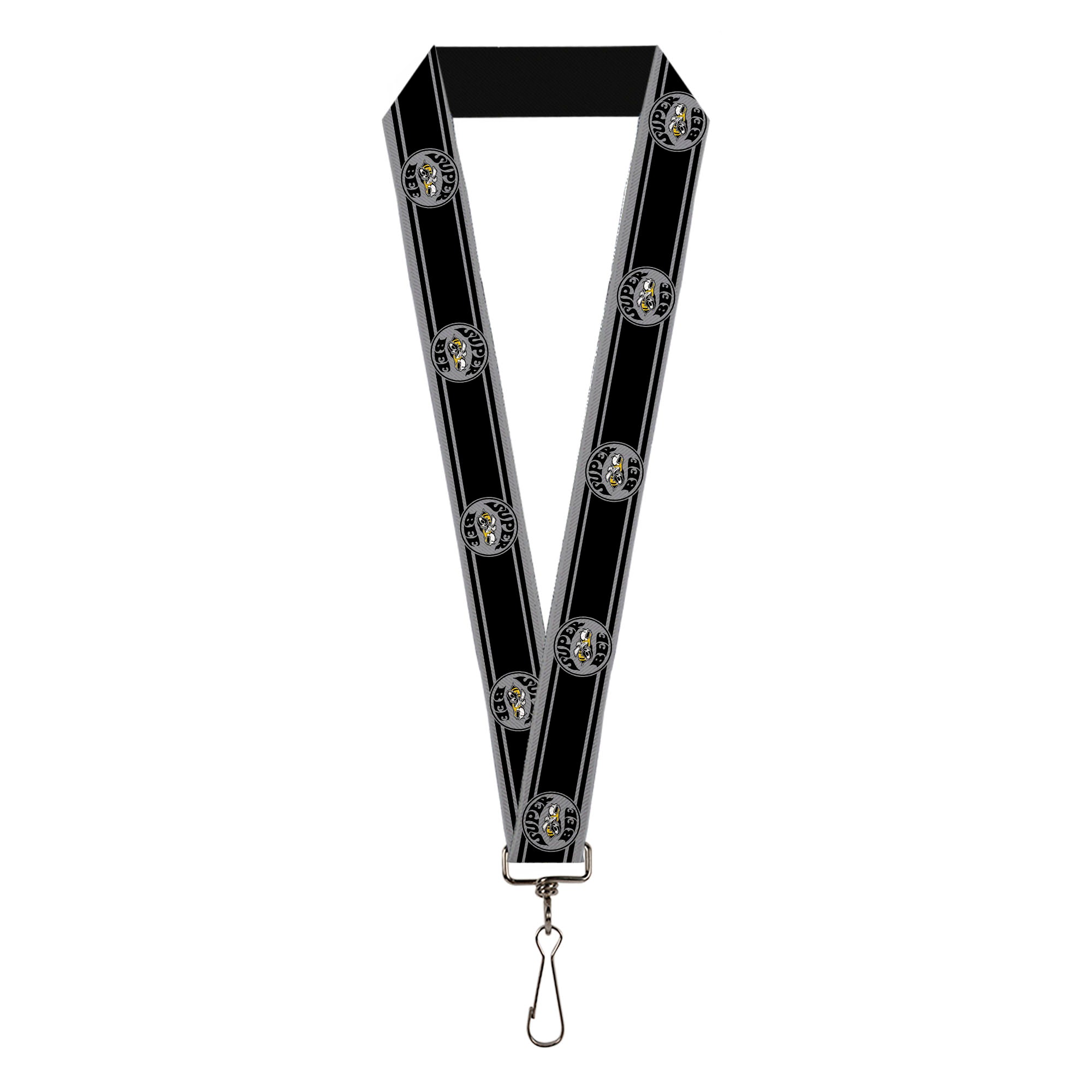 Lanyard - 1.0" - SUPER BEE Logo Stripes Black Gray Lanyards Dodge