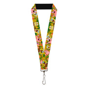 Lanyard - 1.0" - SpongeBob & Patrick Starfish Poses Pineapple Gold Lanyards SpongeBob SquarePants