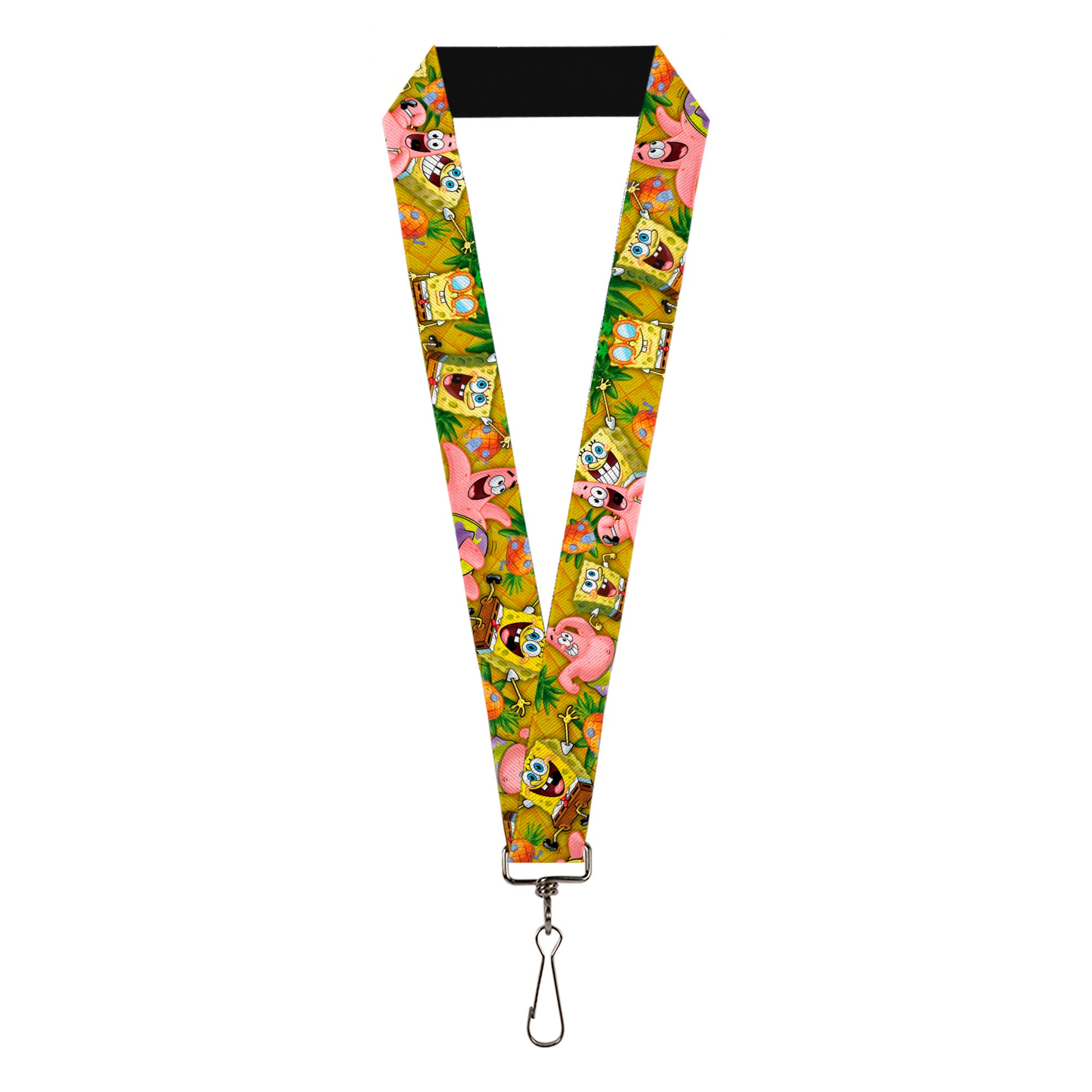 Lanyard - 1.0" - SpongeBob & Patrick Starfish Poses Pineapple Gold Lanyards SpongeBob SquarePants