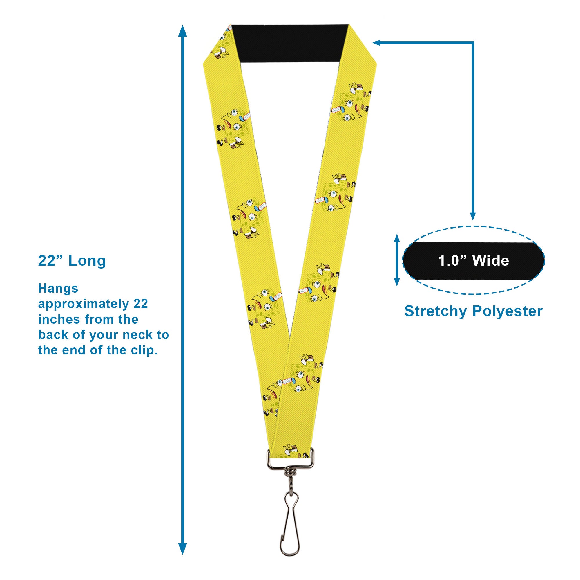 Lanyard - 1.0" - Mocking SpongeBob Pose Yellow Lanyards SpongeBob SquarePants