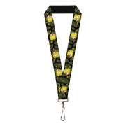Lanyard - 1.0" - Primitive Sponge Pose/Leaves Black/Green Lanyards SpongeBob SquarePants