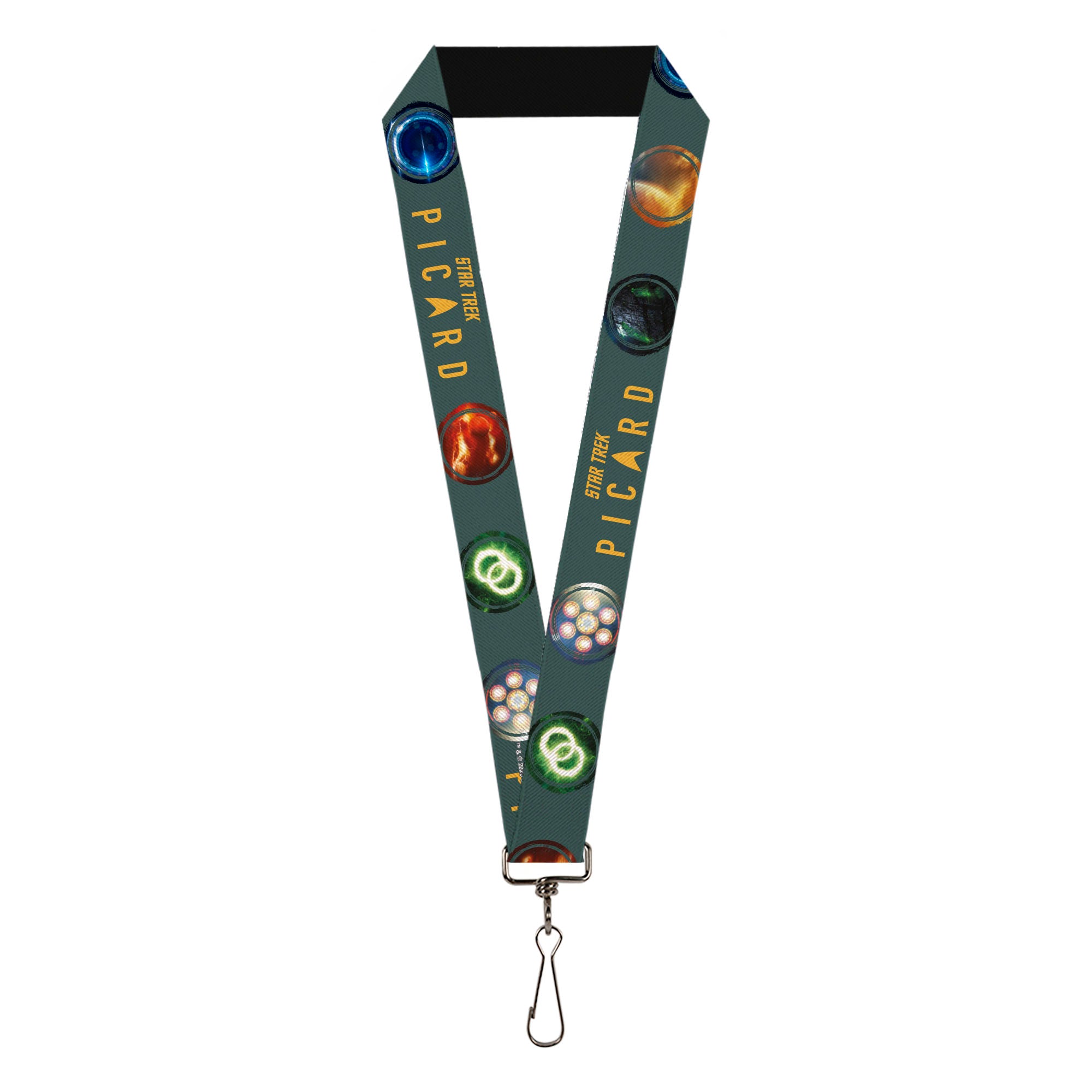 Lanyard - 1.0" - STAR TREK PICARD Title Logo and Icons Gray/Multi Color Lanyards Star Trek