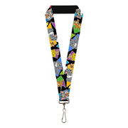 Lanyard - 1.0" - TOM & JERRY Poses Black Multi Color Lanyards Tom and Jerry
