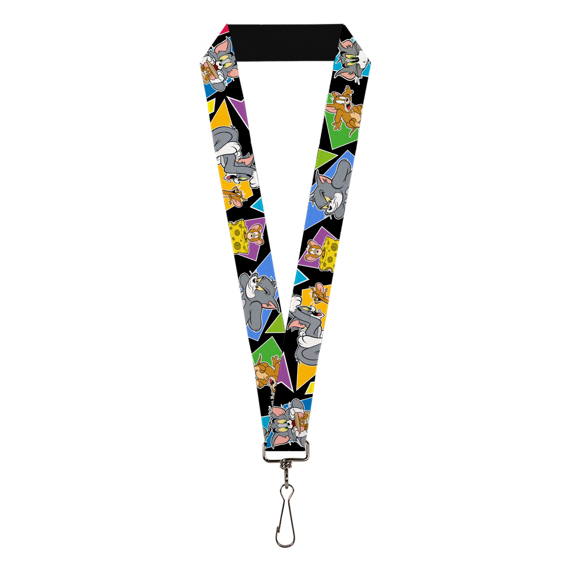 Lanyard - 1.0" - TOM & JERRY Poses Black Multi Color Lanyards Tom and Jerry