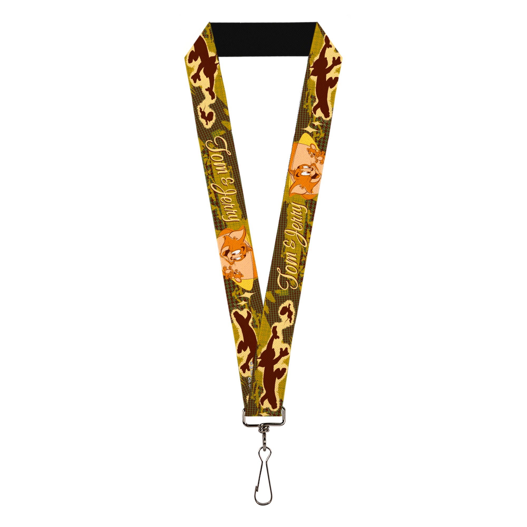 Lanyard - 1.0" - TOM & JERRY Tom Chasing Jerry Houndstooth Browns Lanyards Tom and Jerry