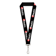 Lanyard - 1.0" - THUNDERCATS Logo Black White Red Lanyards ThunderCats