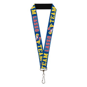 Lanyard - 1.0" - Ted Lasso TEAM LASSO Tea Time Icon Blue Yellow Red Lanyards Ted Lasso