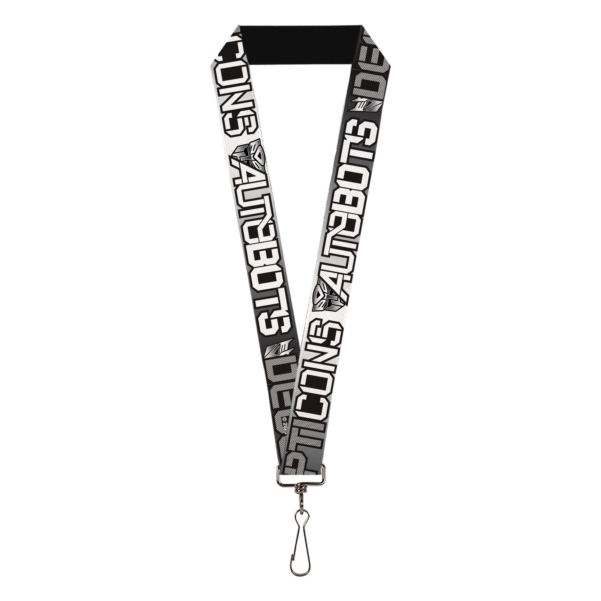 Lanyard - 1.0" - Transformers AUTOBOTS DECEPTICONS Shield and Text Grays/Black/White Lanyards Transformers