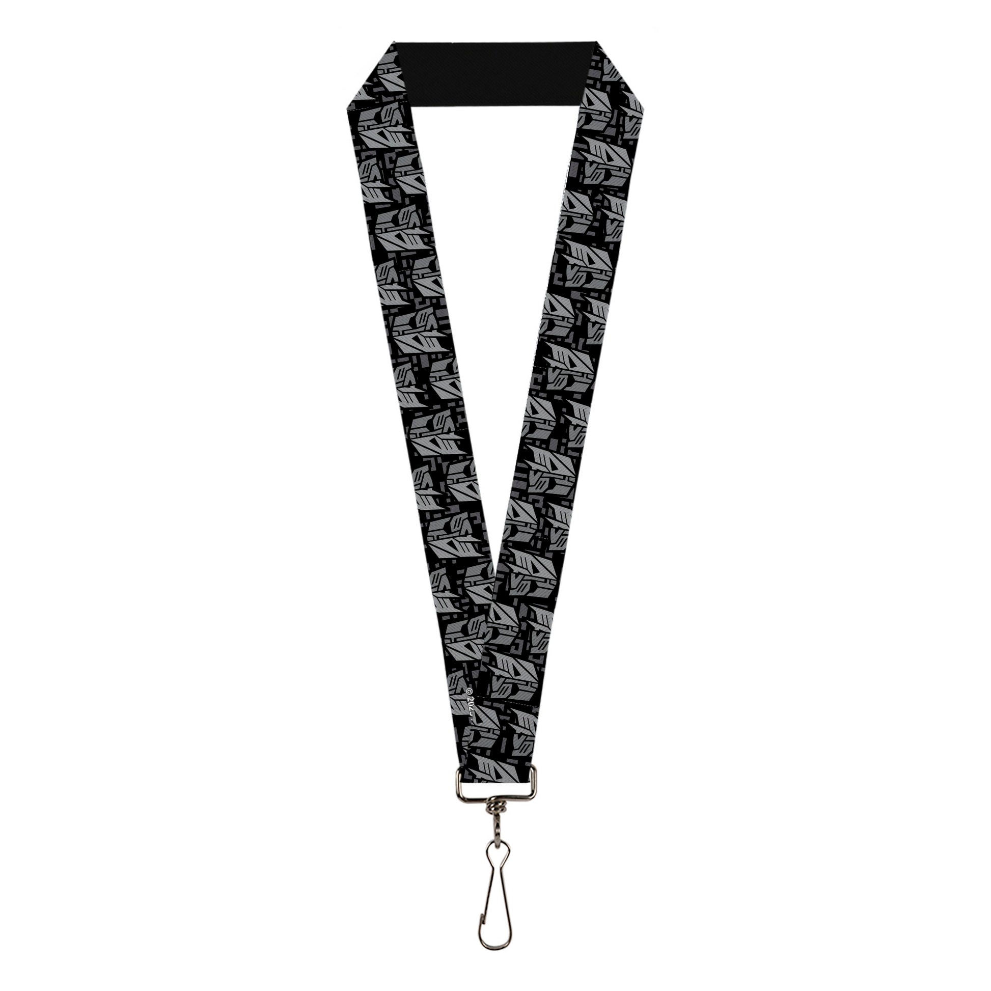 Lanyard - 1.0" - Transformers Autobot Decepticon Icon Split Black/Grays Lanyards Transformers