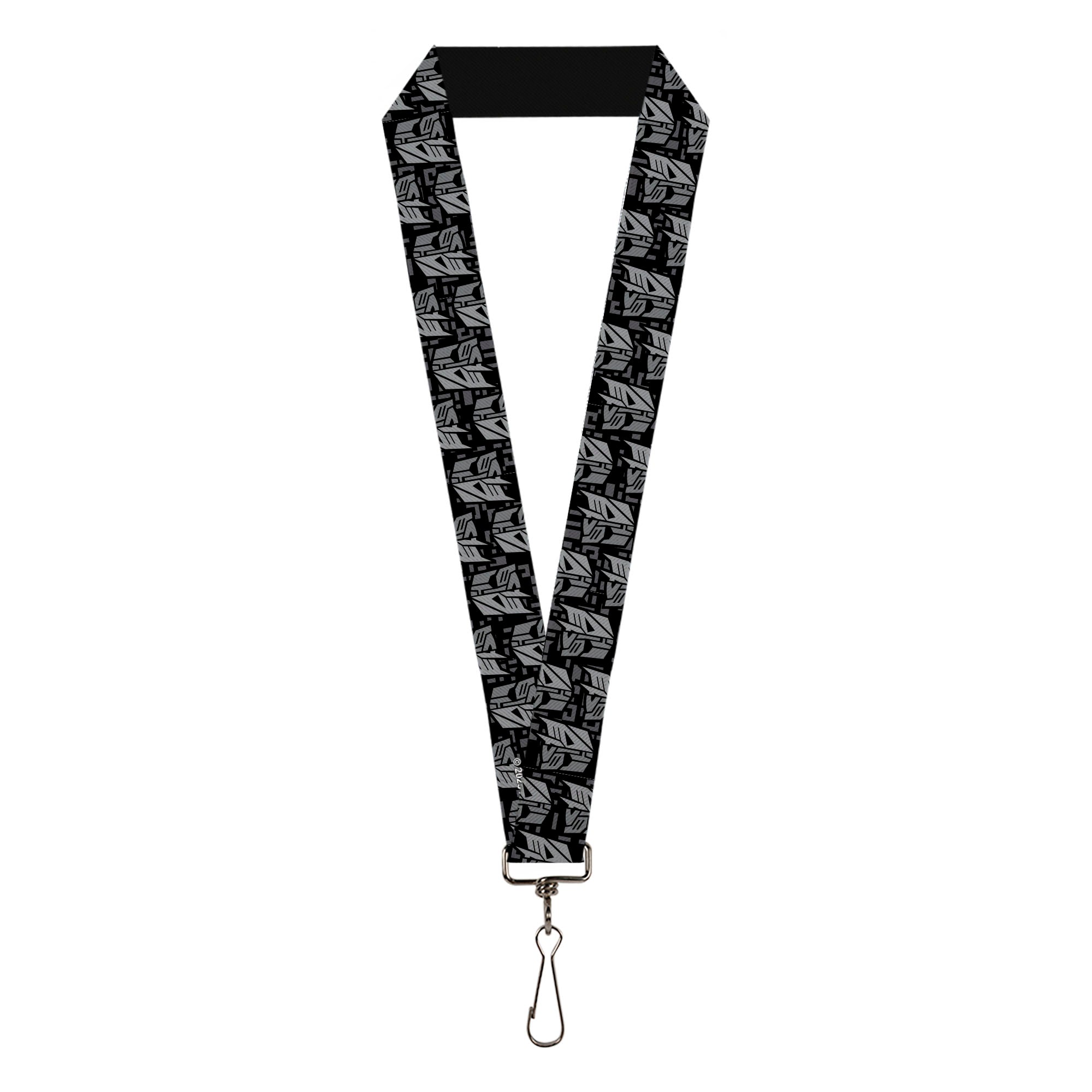 Lanyard - 1.0" - Transformers Autobot Decepticon Icon Split Black/Grays Lanyards Transformers