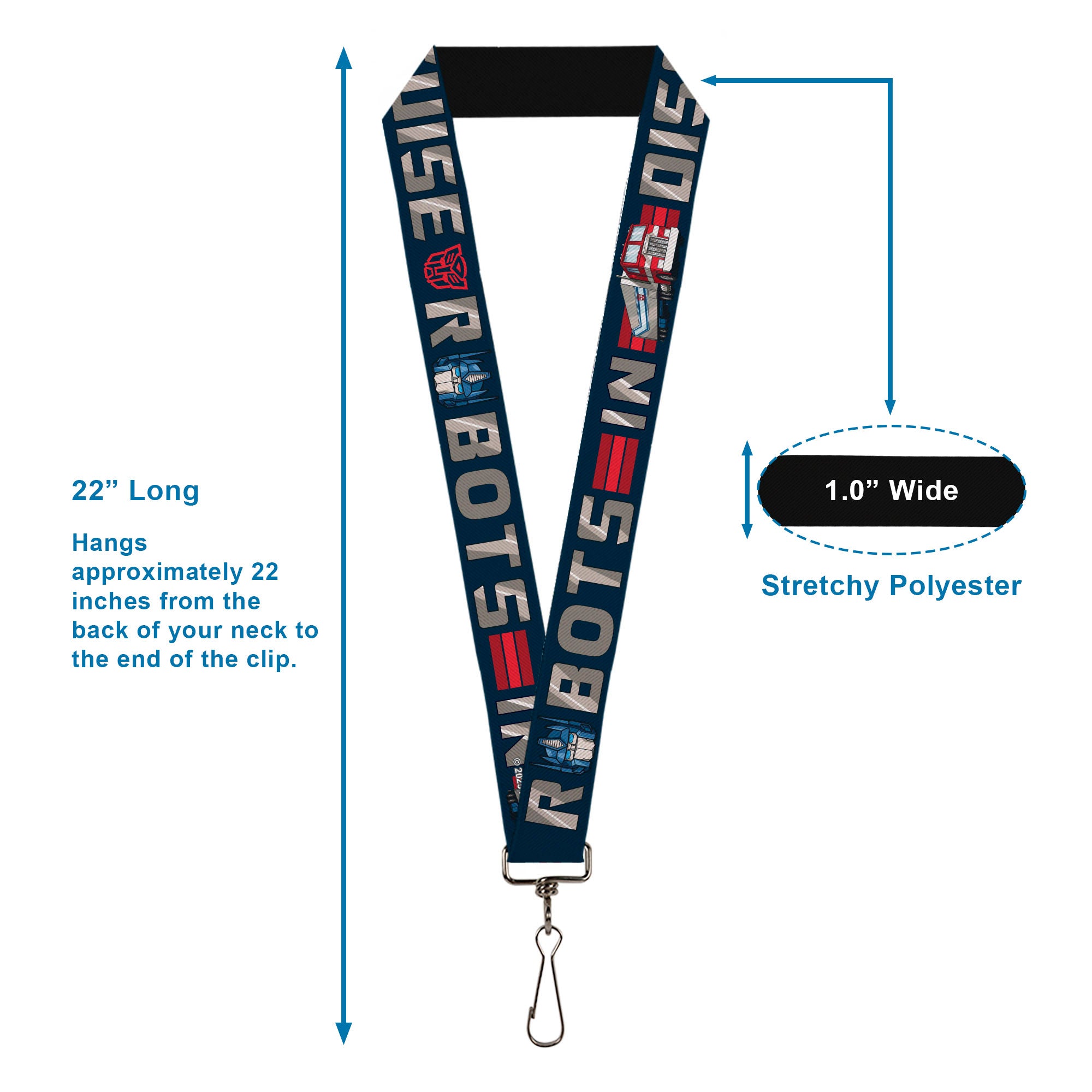 Lanyard - 1.0" - Transformers Optimus Prime ROBOTS IN DISGUISE Icons Blue/Reds Lanyards Transformers