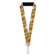 Lanyard - 1.0" - THIS IS FINE Question Hound Cafe Fire Comic Strip Blocks Lanyards This is Fine