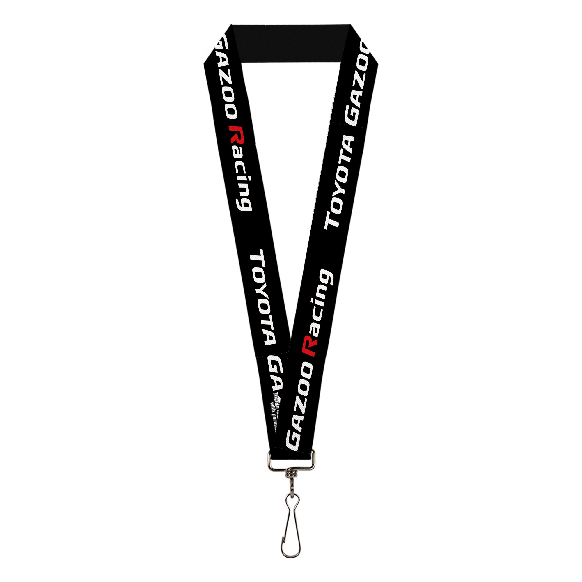 Lanyard - 1.0" - TOYOTA GAZOO RACING Text Logo Black/White/Red Lanyards Toyota
