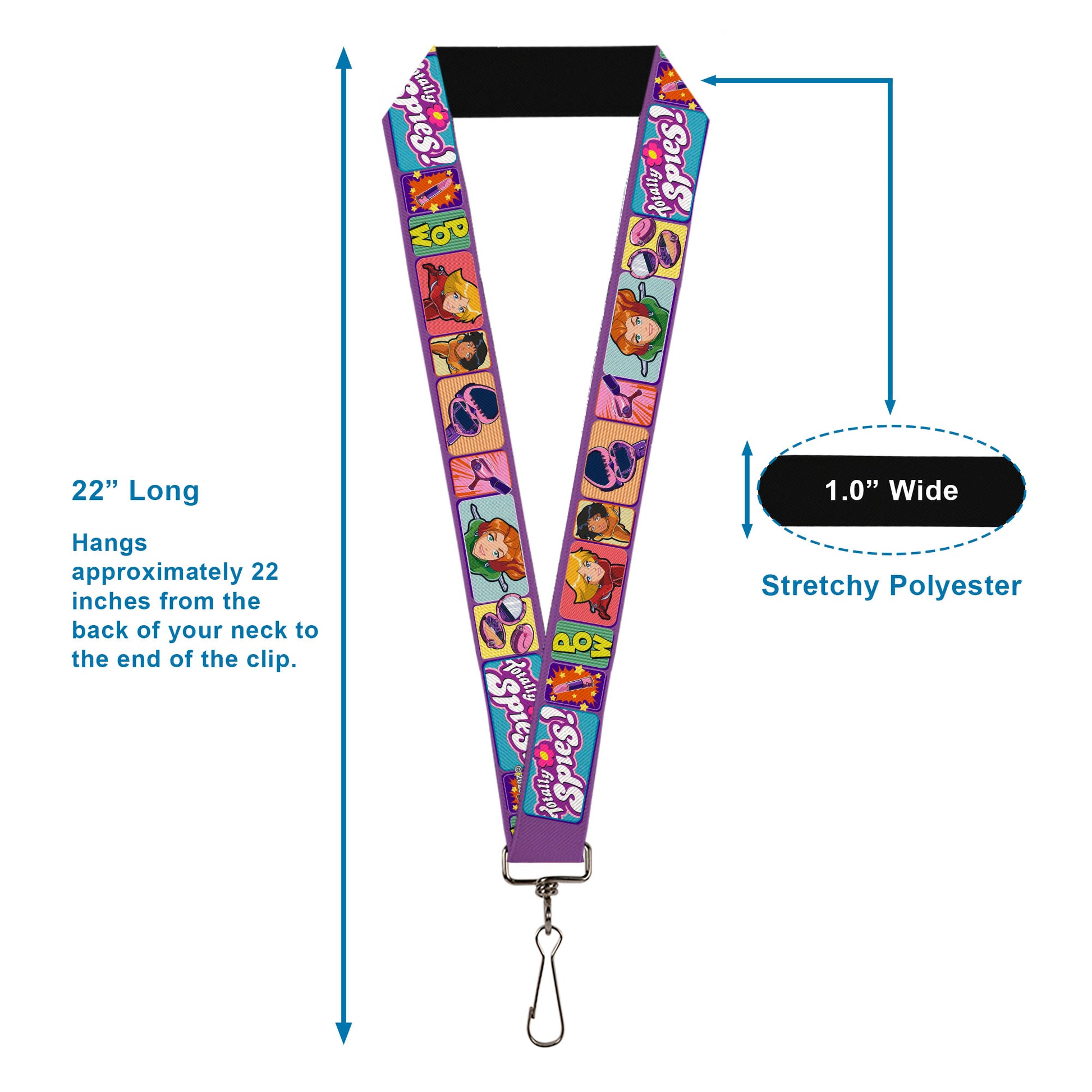 Lanyard - 1.0" - TOTALLY SPIES Icons and Pose Blocks Multi Color Lanyards Totally Spies!