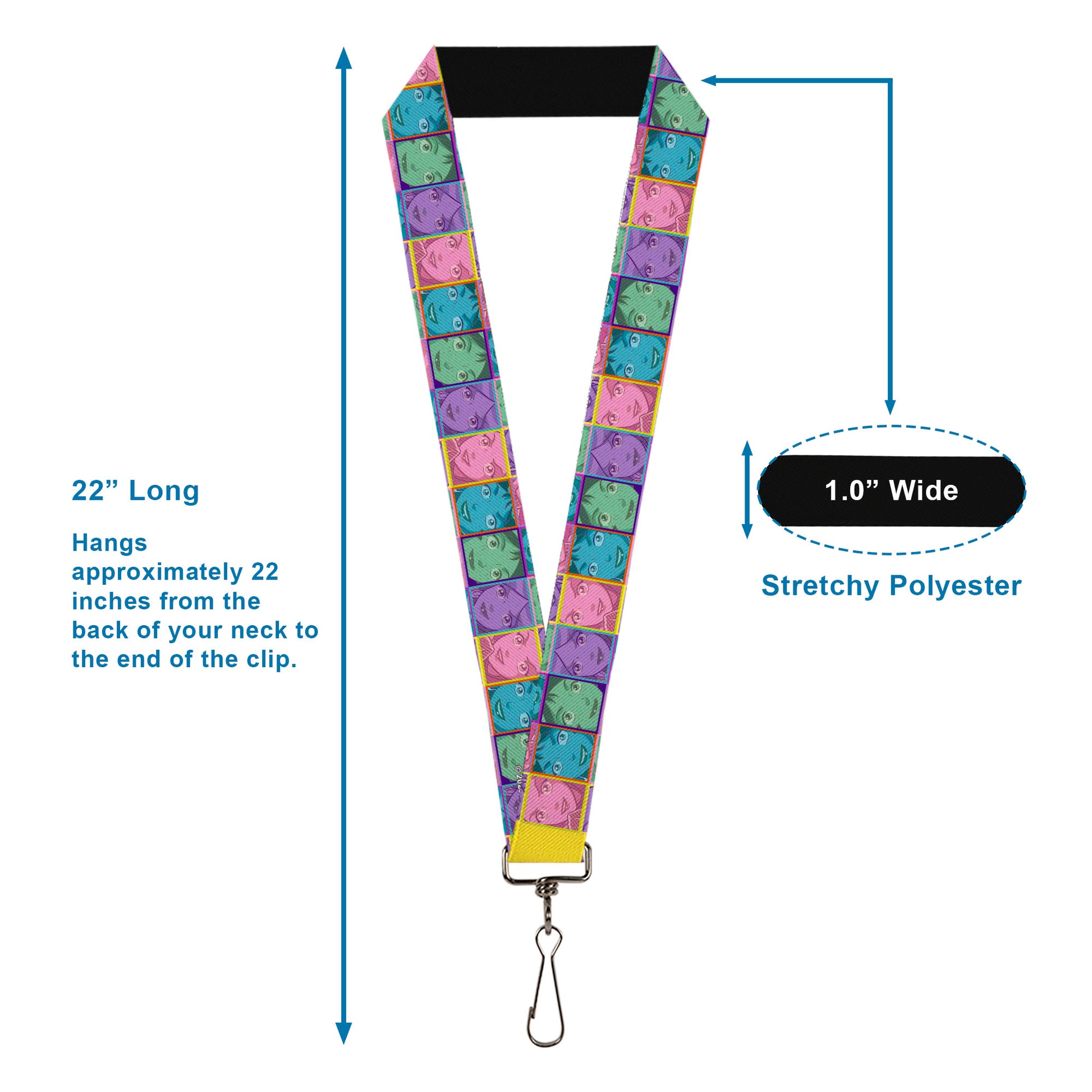 Lanyard - 1.0" - Totally Spies Character Face Blocks Multi Color Lanyards Totally Spies!
