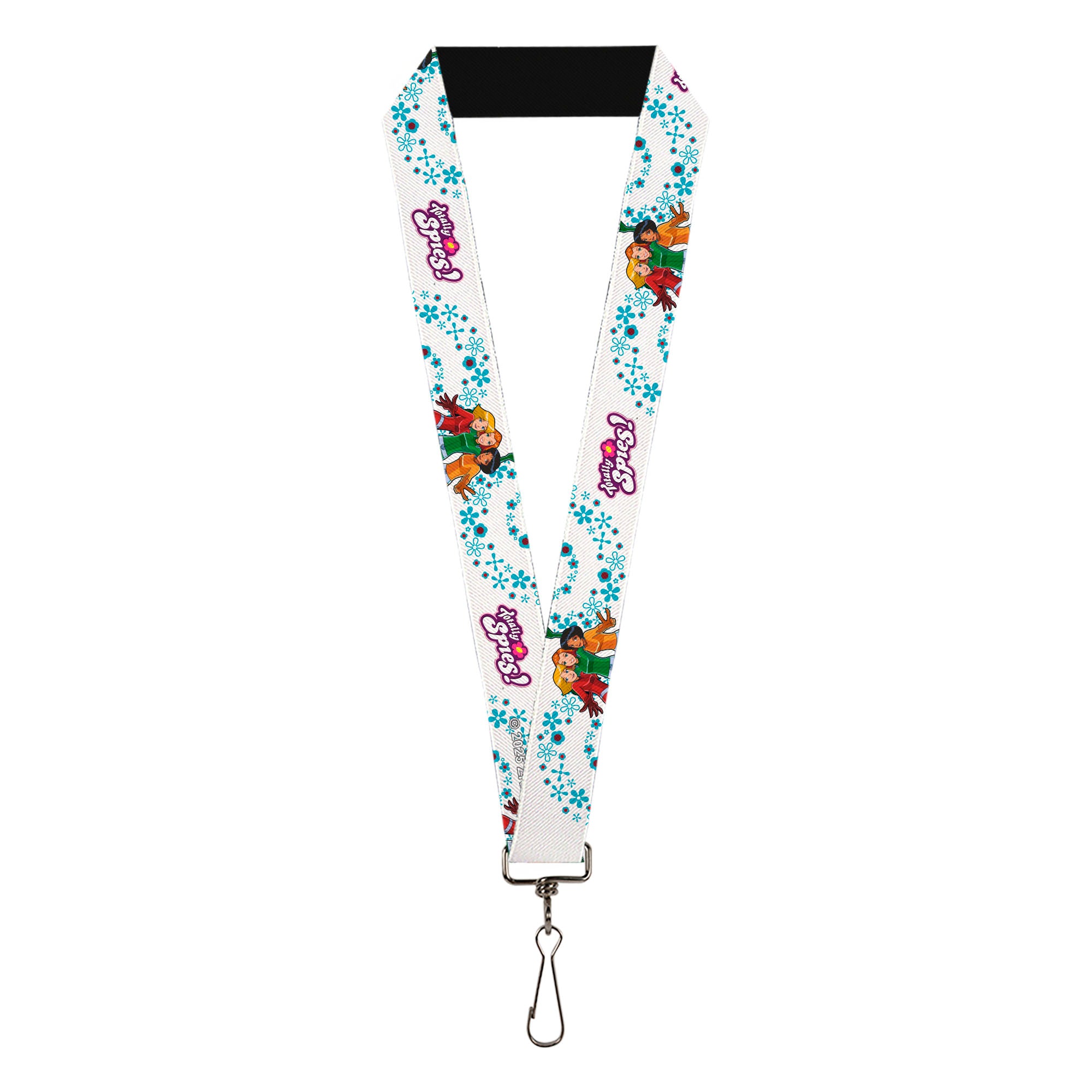 Lanyard - 1.0" - TOTALLY SPIES Group Pose and Flowers White/Blues Lanyards Totally Spies!