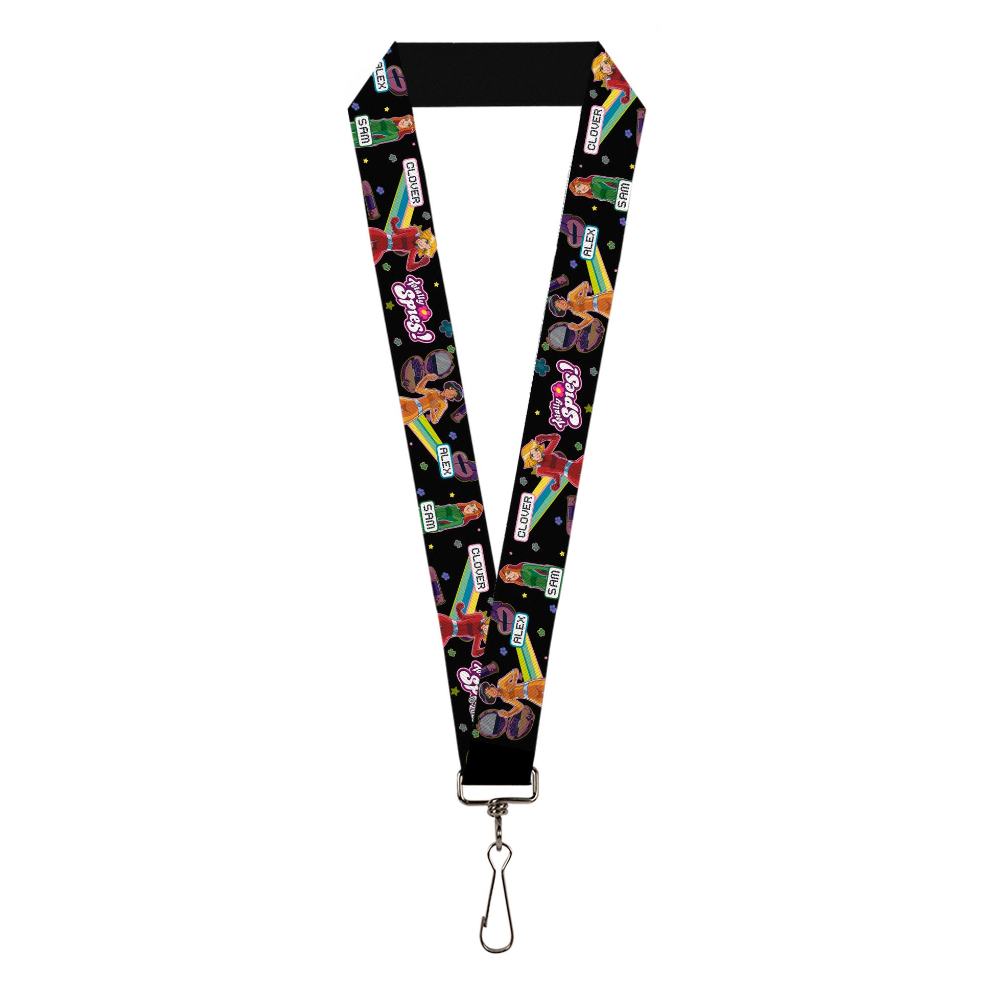 Lanyard - 1.0" - TOTALLY SPIES Action Poses and Title Logo Black/Multi Color Lanyards Totally Spies!