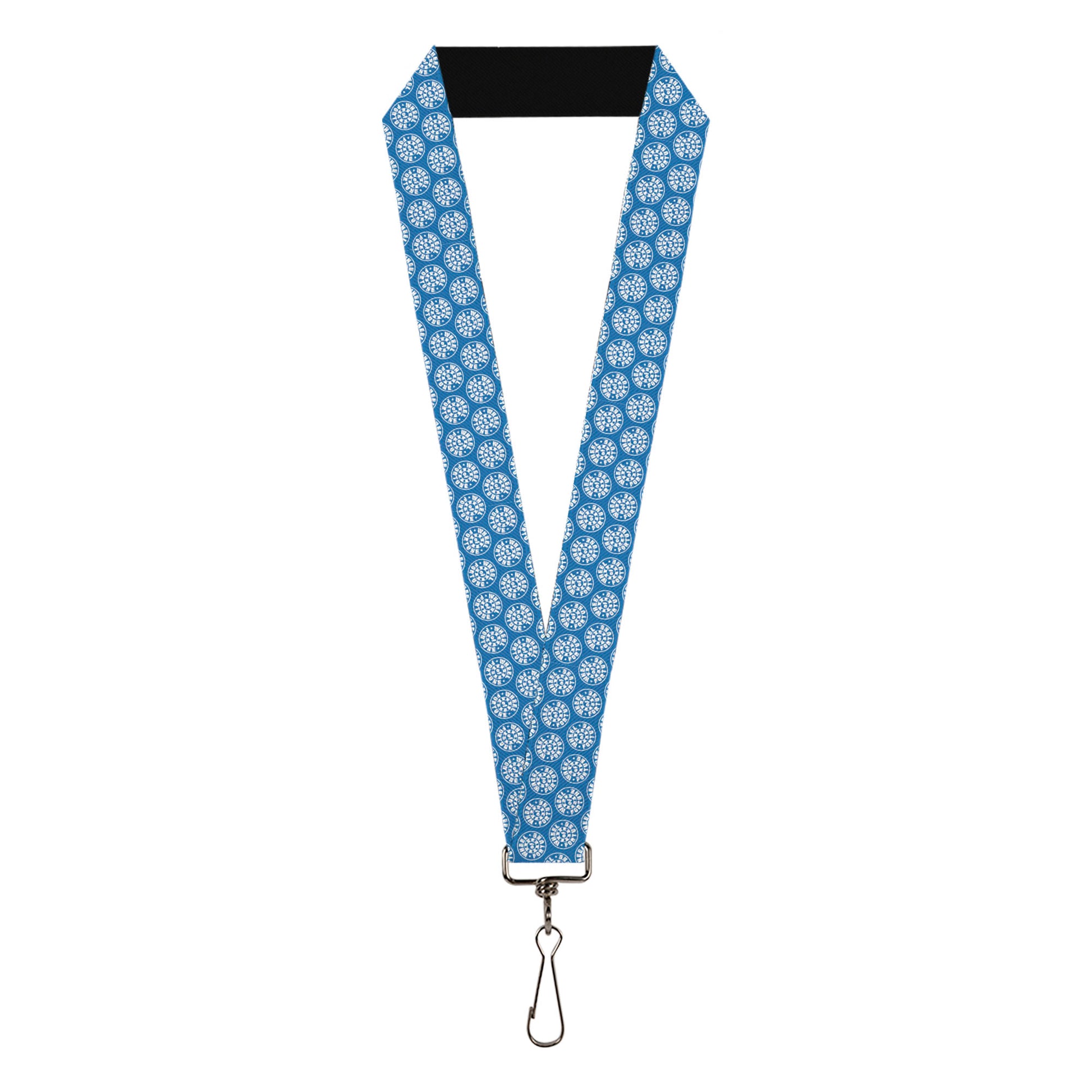 Lanyard - 1.0" - WHEEL OF FORTUNE Monogram Logo Blue/White Lanyards Wheel of Fortune