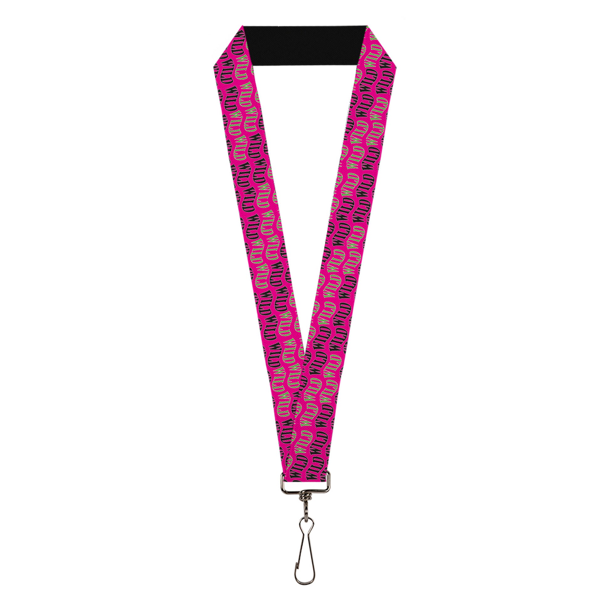 Lanyard - 1.0" - Wheel of Fortune WILD Text Wave Pink/Green/Black Lanyards Wheel of Fortune