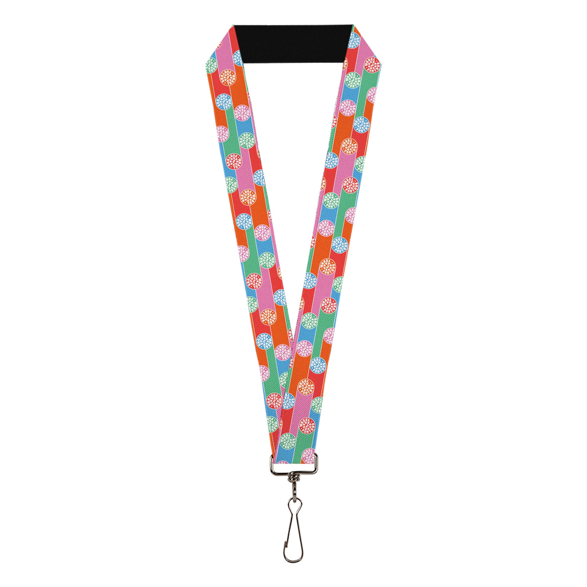 Lanyard - 1.0" - WHEEL OF FORTUNE Wheels Collage Multi Color Lanyards Wheel of Fortune