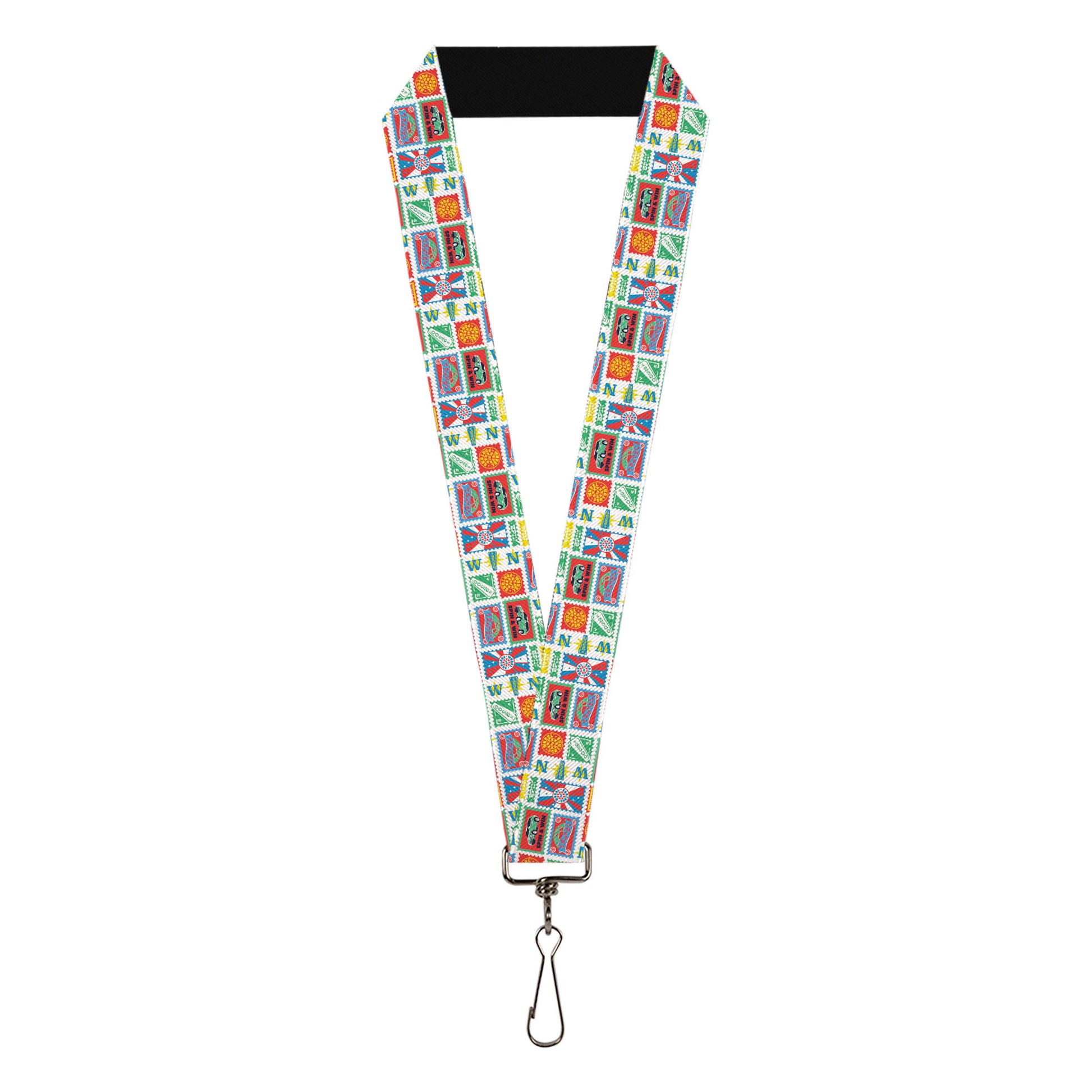 Lanyard - 1.0" - Wheel of Fortune Prize Blocks Collage White/Multi Color Lanyards Wheel of Fortune